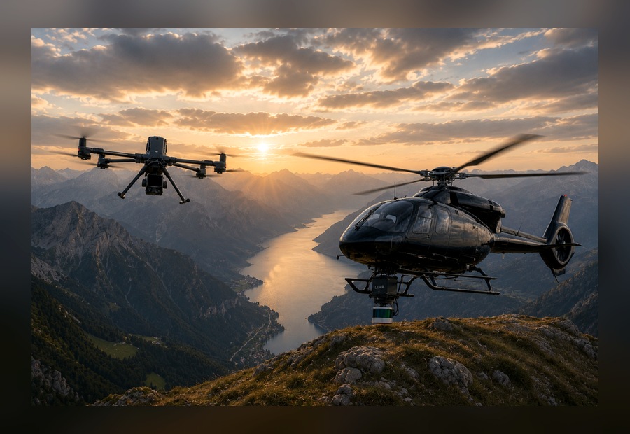Rilievi aerei con drone ed elicottero